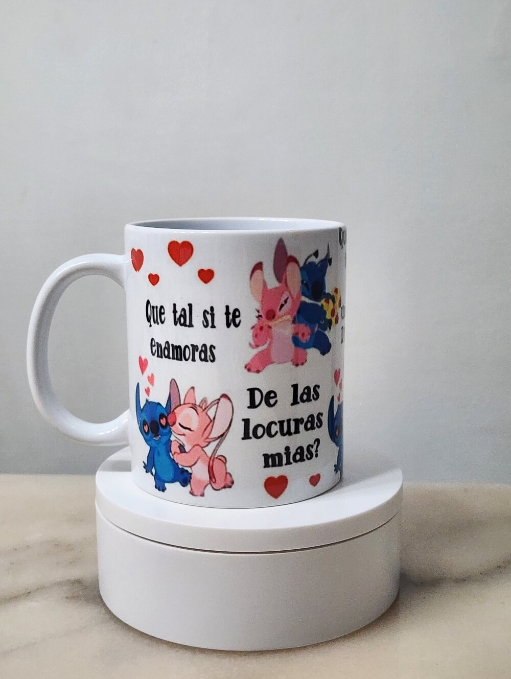 Cute Cartoon Love Mug with Hearts